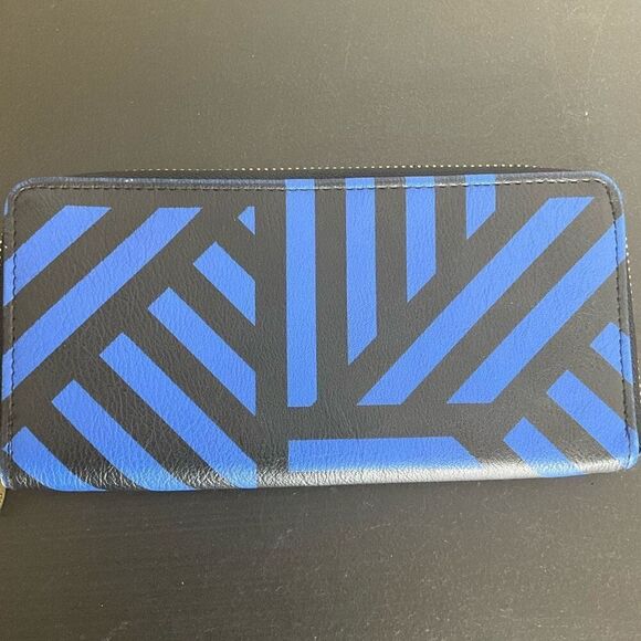 Anna Martina Franco Multi Functional Wallet / Clutch in Black Blue Geometric - Picture 5 of 7